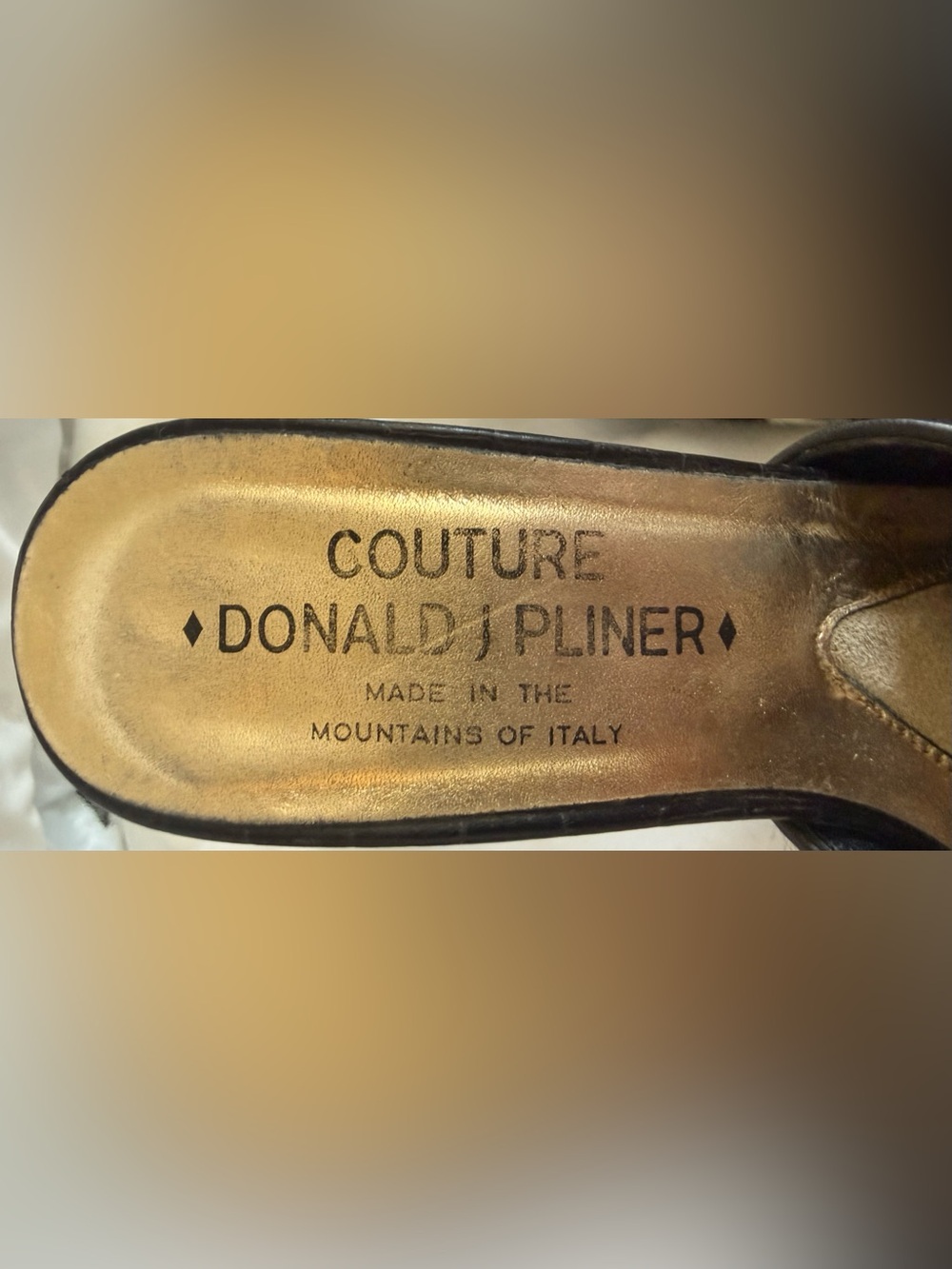 Vintage Donald J Pliner Calf Hair Giraffe Print Platform Mule Heel 6.5 Italy Y2K - Picture 14 of 16